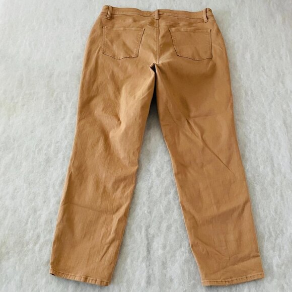Talbots Womens Camel Brown High Rise Modern Curvy Slim Ankle Jeans Size 14 - Picture 2 of 10